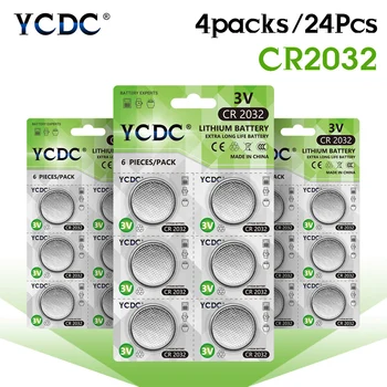 YCDC 6-12 Db 3 v-os CR2032 Lítium elemmel működik A játék Figyeli a Távoli 5004LC BR2032 ECR2032 CR 2032 Eldobható Akkumulátor