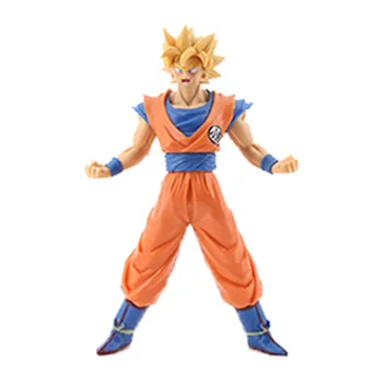DRAGON BALL Z Anime Modell Son Goku Szuper Saiyan Kakarotto Jelenet PVC akciófigura 18 cm 1/12-Szobor Gyűjthető Játék Figma