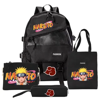 2021 Naruto négy darab Könyvet, Táskát Naruto Akatsuki nyomtatás könyv, táska, friss divat színes ceruza, táska kombináció ajándék