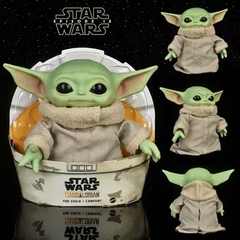 28 cm Star Wars Yoda Baba A Grogu Pvc Anime Plüss Figura Játékok Yoda Mester A mandalore-i Babák Ajándék Gyerekeknek Játékok