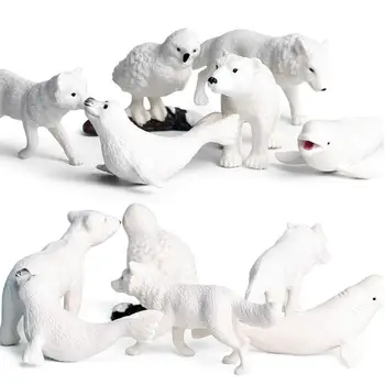 6db/Set Szimuláció a Pingvinek a jegesmedve hóbagoly Delfin Farkas Modell Figura Játék