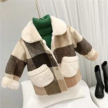 Fiúk Baba Gyerekek Fleece Kabátok Kabátok Outwear 2021 Hajtóka Jean Sűrűsödik Meleg Plusz Bársony Őszi Téli Kabát Gyermek Clothin