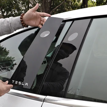 Autó ablak Pillér Hozzászólás Fedezze oszlop trim protection strip Anti Karcolás tükör PC matrica a Tesla Model 3 stílus, Tartozékok