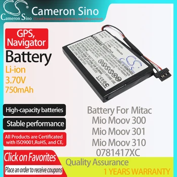 CameronSino Akkumulátor Mitac Mio Moov 300 Mio Moov 301 Mio Moov 310 Mio Moov 330 illik Mitac 0781417XC GPS Navigátor akkumulátor
