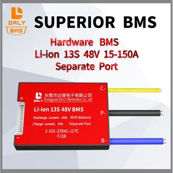 Daly Hardver BMS 3.6 V-3.7 V 13 48V Li-Ion Akkumulátor, 18650 20A 30A 40A 50A 60A 80A 100A 120A 150A Külön Port Egyensúly