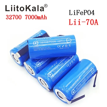 LiitoKala 3.2 V 32700 7000mAh 6500mAh LiFePO4 Akkumulátor 35A Folyamatos Mentesítés Maximális 55A nagyteljesítményű akkumulátor+Nikkel lapok