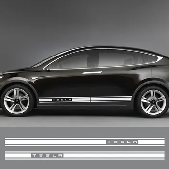 1Pair Autó Oldalsó Ajtó Derék Matrica, Matricák Külső Szervezet, Matrica Csík Berendezés Dekoráció Tesla Model 3-Mód X S Accessries