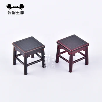 5db 1:25 mini Babaház Bútorok Miniatűr Baba kiegészítők Kínai Stílusú Műanyag Ősi Szék, Két Színben