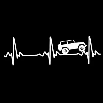 Szív EKG-t a Jeep Wrangler - Matrica / Matrica Autó, Teherautó, Laptop 4x4 20.32x6.35cm