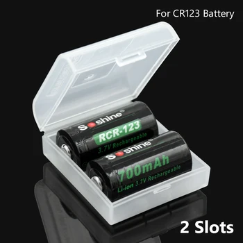 2slots CR123 Elem Esetben Doboz ABS Műanyag Akkumulátor Tároló Dobozok Klip 2db CR123 Sejt Batteris