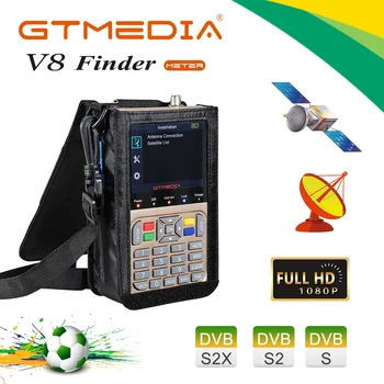 GTMEDIA V8 Finder Méter DVB-S2/S2X Műhold Kereső Támogatás ACM Brazília Spanyolország Sat TV Antenna LNB Digitális TV Jel Erősítő