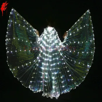 ÚJ érkezés lányok szárnyak szög nyitó táncos kellékek szárnyak hastánc kellékek nők hastánc 360 LED Ragyogó szárnyak