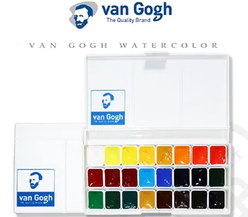 Holland import, Van Gogh akvarell festék 24 színek 0.5 ml/1ML szilárd acuarelas festmény művészeti kellékek