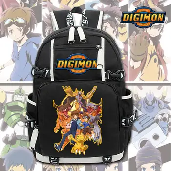 Új Unisex Anime Digimon Hátizsák Hátizsák Fekete Packsack Iskola Otaku Táskák Hátizsák Utazótáska Packsack