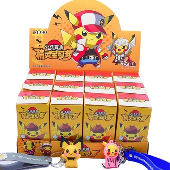 Valódi Pokemon 12 Modellek Pikachu Sobble Gengar Grookey Scorbunny Anime Figurák Játékok Babák Kulcs Medál Gyerekek Ajándékot Vak Doboz