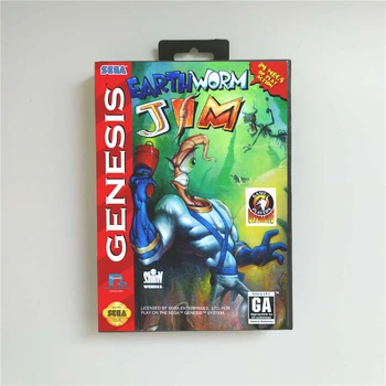 Földigiliszta Jim - USA-ban Fedezi A Kiskereskedelmi Doboz, 16 Bit MD Játék Kártya Sega Megadrive Genesis videojáték-Konzol
