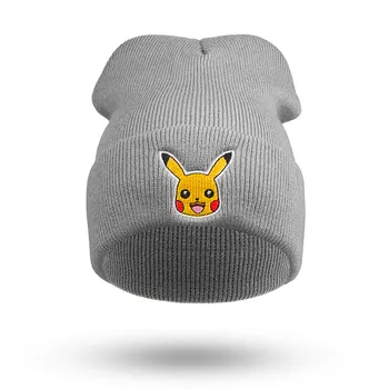 Pokemon pet kötött sapka Pikachu hip-hop fiú lány sapka téli gyermek sapka meleg, szélálló gyermekek Karácsonyi ajándék