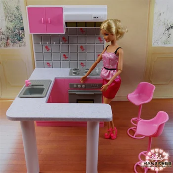 Ingyenes Szállítás konyha Lány születésnapi ajándék, Játék állítani, a lány haza játékok, baba Bútorok, barbie-baba