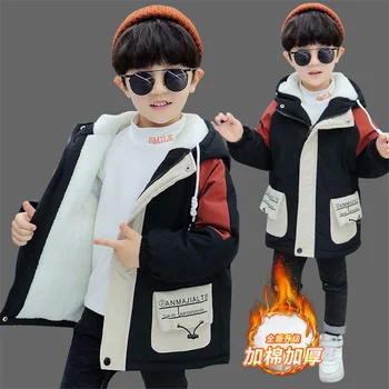 Új fiúk a téli kabátok gyermek ruházat meleg kabát Kapucnis kabát vastagabb felsőruházat gyerekek parka kabát ruha