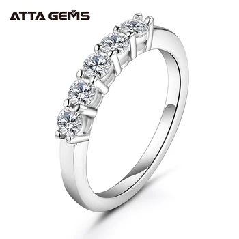 Új Érkezés 925 Sterling Ezüst Buborék Gyűrű a Nők Moissanite 18K Fehér Arany Szoliter Gyűrű Örökkévalóság jegygyűrű, Eljegyzési