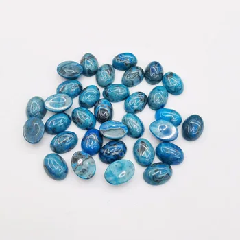 Divat kék agates 6x9MM 50pc Természetes Kő cabochon Varázsa gyöngy ékszerek készítése Gyűrű, Fülbevaló, Nyaklánc, kiegészítők, Nagykereskedelmi
