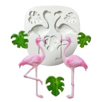 Flamingo Banán Levél Csokoládé Fondant szilikon Penész Monstera Levél Cukor Torta Szilikagél Penész Sugarcraft Sütés Eszközök