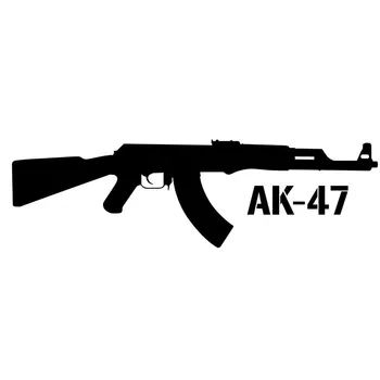 16cm*5cm Autó Stílus Matrica Klasszikus Fegyvereket KALASNYIKOV AK-47-es Autó-stílus Vinyl Matrica Autó Matrica Fekete/Fehér
