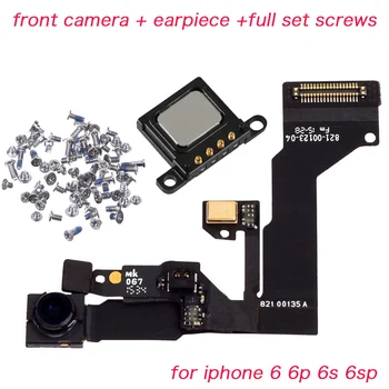 Elülső Kamera Közelség Érzékelő Flex Kábel + a Fül Rész + Teljes állítócsavarokat Az iPhone 6 6 Plusz 6s 6sPlus