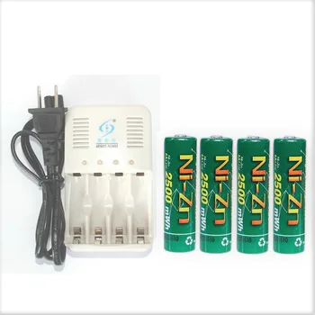 4db NiZn Ni-Zn 1,5 V 1.6 V AA 2500mWh Újratölthető Akkumulátor + NiZn intelligens Töltő