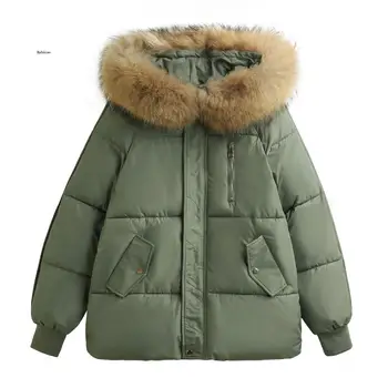 Női Téli Kabát, Bézs Kabátban Pamut Kabát, Meleg Outwear Kabát koreai M hosszú Stílusú, Laza Ruhák