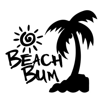 16*14.4 cm Strand Csöves Matrica Sun Beach Palm Tree Homok Óceán Ablak Matrica Autó Dekoráció, Autó Stílus Autó Matrica