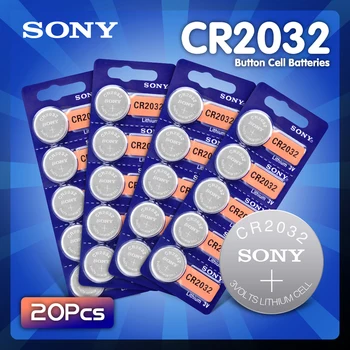 20db Sony 3 v-os CR2032 Lítium gombelem Akkumulátor BR2032 DL2032 ECR2032 CR 2032 Gomb, gombelem Akkumulátorok Nézni Játékok
