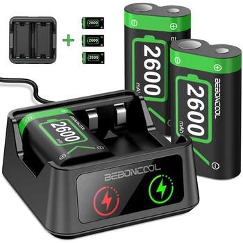 3 x2600mAh Újratölthető Akkumulátor Xbox Sorozat X/S/Xbox Egy S/X/Xbox Egy Vezeték nélküli Vezérlő Elem + USB Akkumulátor Töltő
