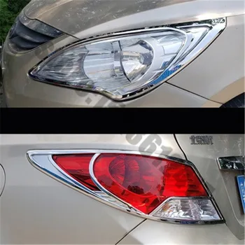 a Hyundai Solaris Verna i25 Akcentussal Grand Avega 2010~2016 ABS Chrome Első+Hátsó fényszóró Lámpa Fedél Autó stílus