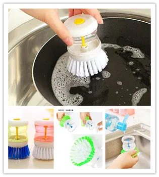 1DB Kreatív hidraulikus mosás, ecset, edény Mosás Edények Pot Étel Kefe mosogatás Liqui kényelmes tisztító kefe