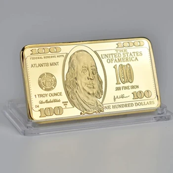 USA-ban 100 Dolláros Arany 24 karátos Arany, Bár az Amerikai Fém Érme, Arany Rúd USD