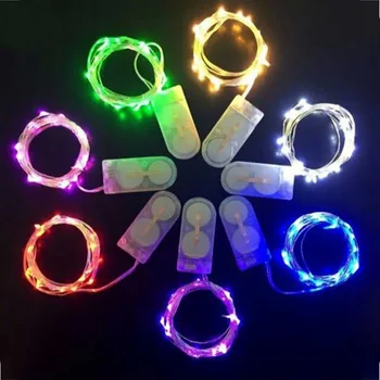Mini LED String fény 2M Ezüst Drót Tündér Fények Garland Haza Karácsonyi Esküvő Party Dekoráció Powered by CR2032 Elem