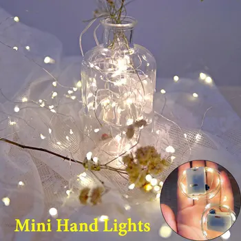 2M 1M Mini LED String Fények, Ezüst Drót Akkumulátor Karácsonyi Girland Füzér Led Tündér Fény Dekoráció Esküvői Xmas Fél