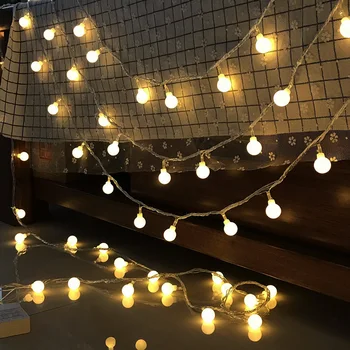 Girland LED String Fények Karácsonyi Beltéri tündérfény Garland Az Elemek Labdát, Függöny, Dekoráció Fa Ünnepi Fények, Kültéri