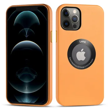 Mágnesesség Bőr hátlap Az iPhone 12 11 Pro Max X XR XS 12Mini Esetben Luxus coque közelében Ütésálló Fém Gomb, Vezeték nélküli Töltés
