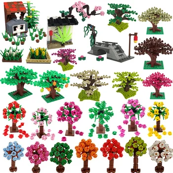 Zár Város Növény Dekoráció Fejleszteni a Gyermekek Érdeklődését Ajándékok építőkövei Oktatási Játékok, Virágok, Fák, a Városok Modell
