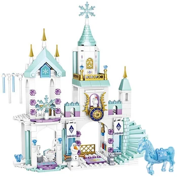 Hercegnő Ice Snow Queen City Királyi Kastély MOC Adatok építőkövei Beállítja Tégla Barátok Modell Klasszikus Játékok, Gyerekeknek, Lányoknak Ajándék