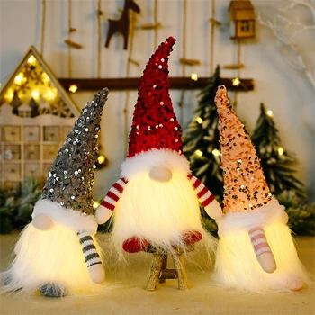 Karácsonyi Gnome Plüss Izzó Játékok Otthon Karácsonyi Dekoráció Új Év Csuki Játék Karácsonyi Ajándékokat A Gyerekek Mikulás, Hóember Dísz