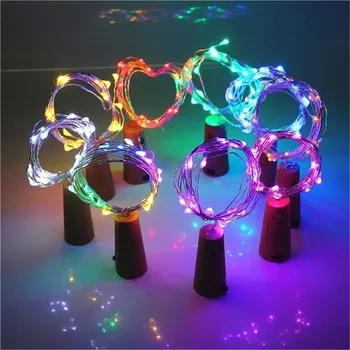 10Pack Réz Drót Tündér Garland 20LED Üveg Dugóval Üveg Kézműves LED string fények, Esküvő, Karácsony, Új Év, Ünnepi Dekoráció