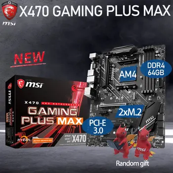 AM4 MSI X470 SZERENCSEJÁTÉK PLUSZ MAX Alaplap DDR4 64 gb-os 3466MHz M. 2, PCI-E 3.0 Chia MSI GAMING X470 Placa-mama AM4 ATX Asztali AMD X470
