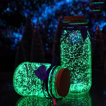 10g DIY Fluoreszkáló Szuper fényes Részecskék Világító Kavics Noctilucent Homok Izzott a Sötétben, Homok, Por Világító Kő Fél