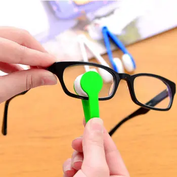 1db Két-oldali Szemüveg Ecset Mikroszálas Szemüveg Tisztító Szemüveg Tisztítás Rub Tisztább Szín Véletlenszerű