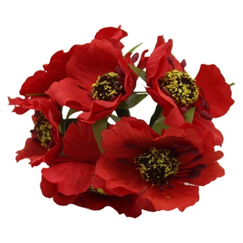 Magas Minőségű Selyem Pipacsok Camellia 5cm 60pcs/sok Mesterséges Virágokat Kukorica Mák, Kézzel Készült Kis Esküvői Dekoráció(piros)