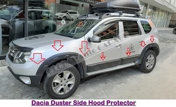 A Dacia Duster 2010-2017 Fender Flare Oldalon Lökhárító Mellékletet Autó Kerék Szemöldök Protector Ajak Kerék-arch Trim Mudgua Protector